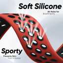 Sport Silicone Bands and Case with Screen Protector Compatible with Apple Watch Band 44mm/45mm/46mm/42mm/41mm/40mm for Men, Breathable Strap and Cover Combo for iWatch Series 11/10/9/8/7/6/5/4/SE (Red Black)