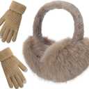 TOBEHIGHER Winter Ear muffs Faux Fur Warm Earmuffs Cute Foldable Outdoor Ear Warmers For Women (Brown)