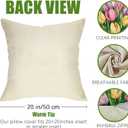 Fahrendom Spring Summer Tulip Flower Decorative Throw Pillow Cover 20 x 20, Bloom Floral Petal Porch Patio Outdoor Pillowcase, Seasonal Sofa Couch Cushion Case Home Decor