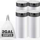 2 Gallon Drawstring Trash Bags,Small Kitchen Garbage Bags Strong Small Trash Bag for Kitchen Bathroom Bedroom Office,200 Counts White