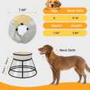 Sponge Core Dog Cat Cone Collar for After Surgery Recovery, Inflatable Dog Cone Alternative, Lainergie Dogs Donut Collar Adjustable with 2PCS Cover for Dogs, Cats (Grey+Yellow, S) (Black)