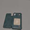 VANAVAGY Compatible for iPhone X/XS/10 Wallet Case for Women Men, PU Leather Flip Phone Cover Fits Magnetic Car Mount with RFID Blocking Credit Card Holder,Forest Green