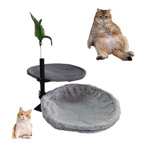 Desk cat Bed Chair 360 Rotation Adjustable Desktop Attachment Cat Height Comfortable Elevated Nest for Home Furniture Office Spinnable Indoor Mounted Work Accessories Supports up to 50lbs(C)