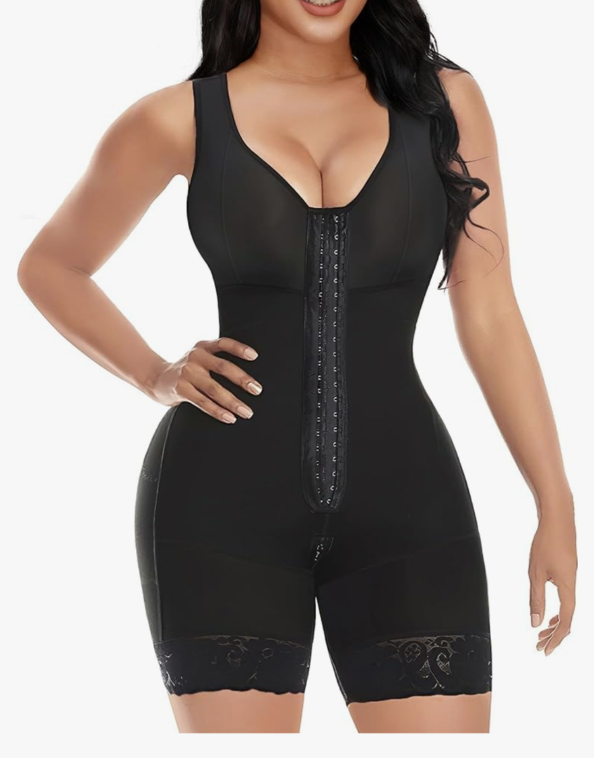 YIANNA Fajas Colombianas Shapewear for Women Tummy Control Post Surgery Full Body Shaper Butt Lifter with Zipper Crotch, L