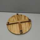 10 Inch Round Solid Wood Decorative Tray Wooden Riser for Bathroom Counter & Kitchen, Rustic Farmhouse Vanity Organizer for Soap, Candle, Perfume, Gift