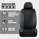 Skechers Seat Covers, Work Leather Car Seat Covers 5-Times Stronger Built-in Webbing, Oxford Fabric Front Seat Cover, Airbag Compatible, Automotive Comfort for Cars, Trucks, SUVs,Black