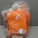 Mlyta 100 Pack 8x4.75x10 Inch Medium Orange Kraft Paper Gift Bags with Handles Bulk for Goodie, Party Favor, Brithday Grocery Shopping, Small Business Wedding Retail Craft Treat, Merchandise Sacks