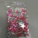 MECCANIXITY 100PCS Acrylic Star Rhinestone 14x14mm Flat Back Plastic Gems for Craft Bead Face Painting Costume Jewelry Making, Light Pink