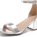 DREAM PAIRS Womens Low-Chunk Low Heel Pump Sandal, SIze 10