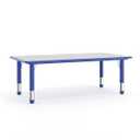 Flash Furniture Wren Adjustable Classroom Activity Table for School and Home, Plastic Activity Table for Kids, 23.625" W x 47.25" L, Gray/Blue, Set of 1
