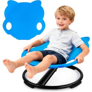 Spinning Chair for Autistic Kids,Sensory Toys for Kids with Autism,Training Body Coordination and Balance,Upgraded Owl Swivel Shape Sit and Spin Sensory Toys Indoor Outdoor,Friendly for 3+ (Blue), Small