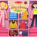 Melissa & Doug Abby and Emma Magnetic Wooden Dress-Up Dolls Play Set (55+ Pieces), Magnetic Dolls, Pretend Play & Preschool Toys for Kids 3+