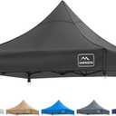 KAMPKEEPER Canopy Replacement Top Cover Roof for 10x10 Peak Pole Straight Leg Canopy Tent,PU-Coated 500D Polyester UV Waterproof,for Outdoor Commercial Garden Patio Sun Shade(Top Only) (Black)