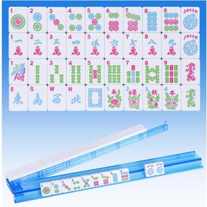 Jongyance American Mahjong Tile Set(Tiles Only, Racks Not Included), 166 Pieces of 1.2" Engraved Mahjong Tiles