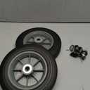 2 Pcs 10" Solid Tires, 10" x 2" Flat Free Tire and Wheel,1/2", 3/4", 5/8" Axle Bore Hole and Double Sealed Bearings, 2.23" Offset Hub Compatible with Hand Truck, Wheelbarrow, Lawn Mower Tires P-125