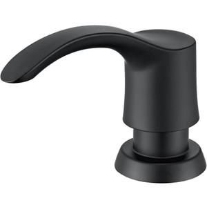 GAGALIFE Kitchen Sink Soap Dispenser with 17 Ounce Large Bottle, Built in Sink Soap Dispenser (Matte Black) Soap Dispenser for Kitchen Sink Refill from Top, G080B
