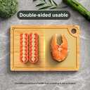 Double Sided Glass and Bamboo Cutting Board,Wood Cutting Board for Kitchen with Juice Grooves & Built-in Handles,Food Grade Material, for Chopping Vegetables/Meat/Fruit Dishwasher Safe(15"L x 10"W)