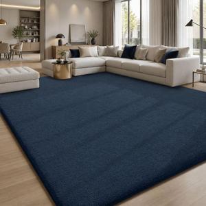 Sour Lemon 8x10 Area Rugs for Living Room Bedroom, Large Carpet Navy Blue