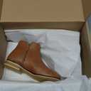 LseLom Girls Ankle Boots for Toddler/Little Kids - Brown, Suede, Zipper, Low-Top, Flat Heel, Casual (2 Big Kid)