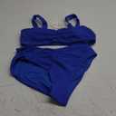 ANRABESS Bathing Suit for Women Tummy Control Bikini Set 2025 Beach Front Ruched Mid Waist Swimsuit with Adjustable Straps (Medium, Royal Blue)