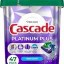 Cascade Platinum Plus Dishwasher Pods, Dishwasher Detergent, Dish Detergent Soap, Fresh, 47 Count