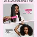 Terviiix 2 Inch Wide Ceramic Hair Straightener Flat Iron for Thick Curly Hair - Heats in 30s, 300F-450F Adjustable, Dual Voltage for Travel, Auto Shut Off, Pink