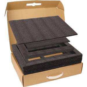 Laptop Shipping Box with Protection Foam, Fit Up to 17 Inches, Notebook Laptop Boxes for Packaging Small Business, Cardboard Computer Container for Shipping (Brown)