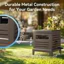 Relhost Hose Reel, Heavy Duty Metal Deck Box Hideaway Holds 125 ft x 5/8" Hose, Garden Hose Reel with Never-Leak System, Manual Crank Handle, Hose Guide, Ideal for Yards, Patios, and Garden Sheds