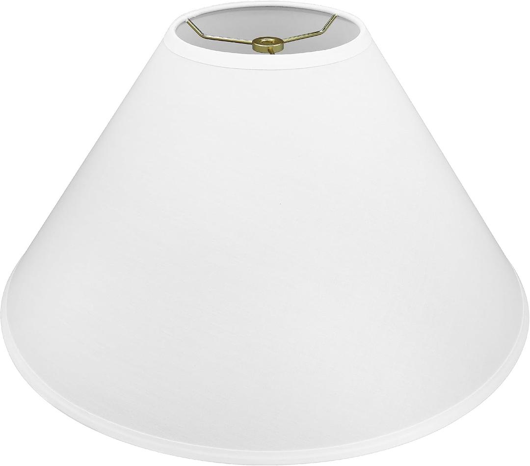 Aspen Creative 32206A, Empire Spider Lamp Shade, White, 6" Top x 19" Bottom x 12" Slant Height