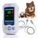 Veterinary Pulse Oximeter  Handheld Dog Oximeter for SpO2, Pulse Rate, and Temperature Monitoring in Cats, Dogs, and Small Animals (White)