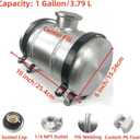 1 Gallon Spun Aluminum Gas Tank 6" x 10" Center Fill 1/4" NPT Outlet, For Mini Bike, Go Kart