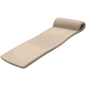TRC Recreation Sunsation Vinyl Coated Foam Swimming Pool Float Mat Adult Lounger with Built-in Roll Pillow
