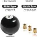 Shift Knob Manual Gear,Round Shift Knob Acrylic Gear,4 5 6 Speed Universal Shifter Knobs with 3 Adapters,Fit for Manual Car M 8 * 1.25, M 10 * 1.25, M 10 * 1.5, M 12 * 1.25 (Black8)