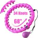 34 Knots Weighted Workout Hoop Plus Size, Smart Waist Exercise Ring for Adults Weight Loss (34Knots Purple)