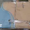 35.4-Inch Small Round Wood Top Dining Table - Brown/Gray Kitchen Table with Ample Space for Leisure Coffee Tea Time, Suitable for Dining Room, Living Room (Brown)