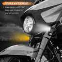 NTHREEAUTO LED Motorcycle Turn Signals Blinkers Smoked Front Running Light Universal Compatible with Harley Sportster Honda Shadow Suzuki Yamaha Kawasaki Vulcan Ninja Bobber 12V Motorbikes
