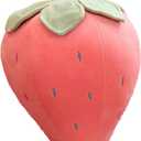 Cute Fruit Kids Pillow Stuffed Strawberry Plush Pillows Super Soft Girls Pillows Cushion Seat for Kids Toys (Pink,13.7''/35cm)1 Count (Pack of 1)