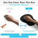 ErgoComfort Gel Wrist Rest Mouse Pad-Ergonomic Office Mousepad with Wrist Support-Non-Slip, Design Desk Accessories Mat for Home&Game Decor (08Black Marble)