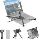 koolehaoda Portable Laptop Stand for Desk & Travel, CNC Aluminum Foldable Computer Riser Magnetic Grip Multi-Angle Support Stand for MagSafe,MacBook,iPhone,iPad, 416" Phones,Tablets and Laptops