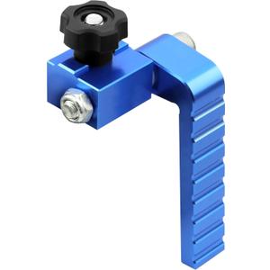 T-Track Flip Stop for 3-Inch Woodworking Fence, Precision Blue Aluminum Miter Saw Stop Block for Universal & Double-Cut T-Tracks (23/64"), Adjustable Arm for Precise Repeatable Cutting