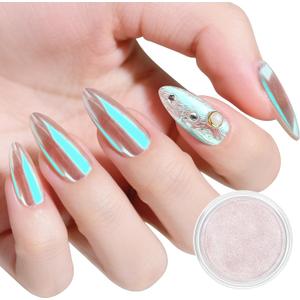 Artdone Aurora Chrome Nail Powder, Iridescent Unicorn Powder Metallic Mirror Effect Pigment Pearlescent Mermaid Pearl Glitter Dust Kit, Nail Art Decoration, Resin Craft