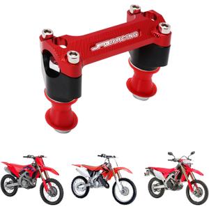 Motorcycle 1 1/8" 28MM Handlebar Risers Handle Bar Mount Clamp CNC for CRF250R 04-23 CRF450R 02-23 CR125R CR250R 00-07 CRF450L 19 CRF450RX 17-23 CRF250X 04-17 CRF450X 05-23 Dirt Pit Bike (red)