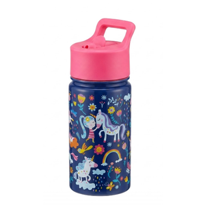 Simple Modern Kids Summit Water Bottle with Straw Lid | 14oz Stainless Steel Cup Insulated Tumbler Tumbler for Girls, School | Unicorn Rainbows