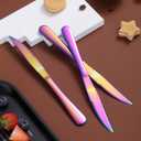 Rainbow Steak Knife Set, Kyrtaon Colorful Serrated Knife, Titanium Mutil-color Plating Stainless Steel Sharp Knives Set, Dinner Knifes Set of 8, Dishwasher Safe Sturdy And Easy To Clean