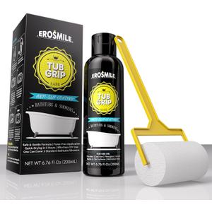 Tub Grip Anti-Slip Bath & Shower Floor Solution - Non-Slip Textured Coating for Slippery Fiberglass & Acrylic Bathtub or Showers - 6.76 Oz / 200ml