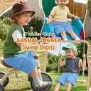VhicPlevo Toddler Baby Boys' Cargo Shorts, Baby Blue, 4 T (Blue)