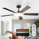 addlon Ceiling Fans with Lights, 52 inch Black Ceiling Fan with Remote Control, Wall Switch, Reversible, 3CCT Dimmable, Noiseless, Ceiling Fan for Bedroom, Living Room, Indoor/Outdoor Use