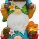 Funny Photography Garden Gnomes Statue, Solar Christmas Gnomes Outdoor Decor for Yard, Lawn, Patio, Porch, Unique Xmas Birthday Housewaming Gifts,12 Inch, Resin