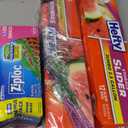 2 x Hefty Slider Jumbo Storage Bags, 2.5 Gallon Size, 12 Count, Ziploc Snack Bags with EasyGuide Texture, Small Plastic Storage Bags with Grip 'N Seal Technology, 50 Bags Total (Packaging May Vary)