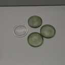 Modern Clear Coaster Set of 5- Glass Coasters for Drinks Crystal Coasters Round Cup Coaster Coffee Table Decor for Office, Kitchen, Bar, Dining Room, Living Room, Patio(Clear Green)